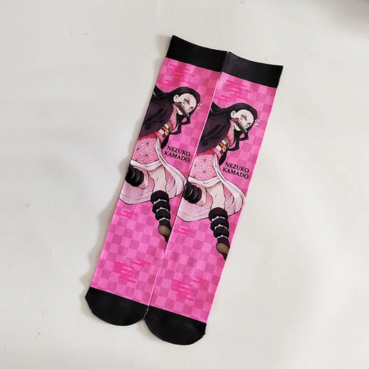 New Anime Demon Slayer Socks – Kamado Tanjirou, Nezuko & Zenitsu Kawaii Cartoon Accessories