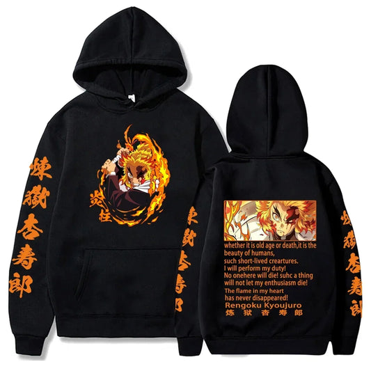 Harajuku Demon Slayer Plus Hoodie – Kamado Nezuko Graphic Print Women’s Long Sleeve Sweatshirt