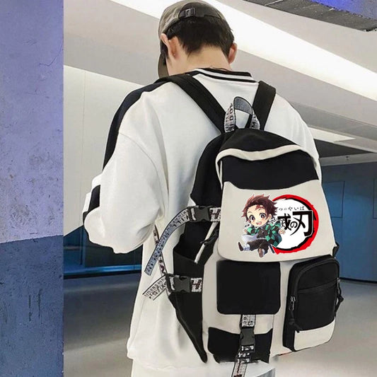 Demon Slayer Kimetsu No Yaiba Backpack – Kawaii Japanese Anime Schoolbag for Boys & Girls
