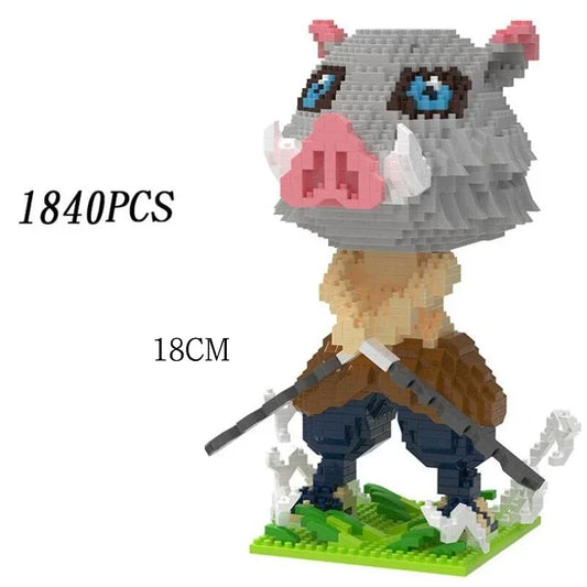 Anime Demon Slayer Building Blocks – Kamado Tanjirou, Nezuko, Zenitsu & Kyojuro Mini Brick Figures