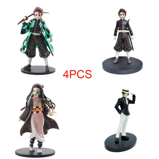 Anime Demon Slayer PVC Figures – Kamado Tanjirou, Nezuko, Zenitsu & Inosuke