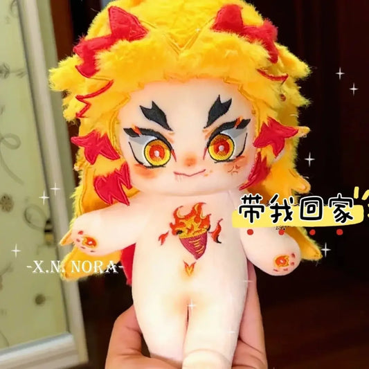 20cm Stuffed Anime Kimetsu No Yaiba Demon Slayer Rengoku Kyoujurou Plush Doll – Dress-Up Cotton Toy for Kids