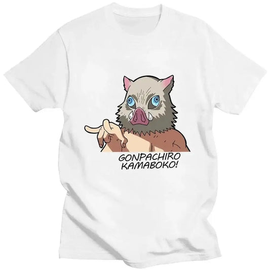 Harajuku Anime Demon Slayer T-Shirt – Hashibira Inosuke Graphic Print Unisex Tee