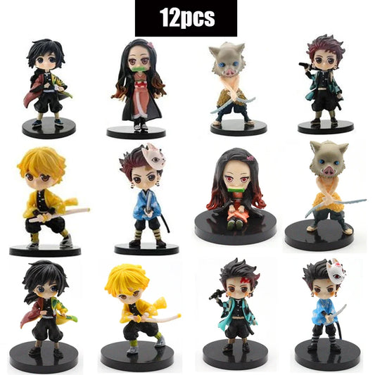 Hot Sale Q Posket Demon Slayer Mini Figurine Set – 6pcs / 12pcs Wholesale Anime Desktop Decoration