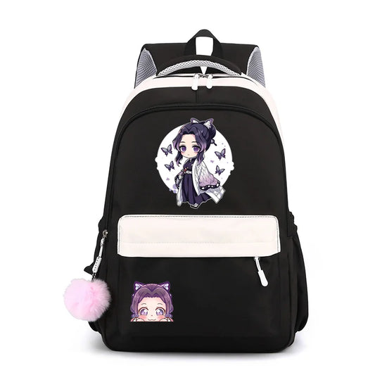 Cute Cartoon Kochou Shinobu Backpack – New Fashion Anime Backpack for Teenagers