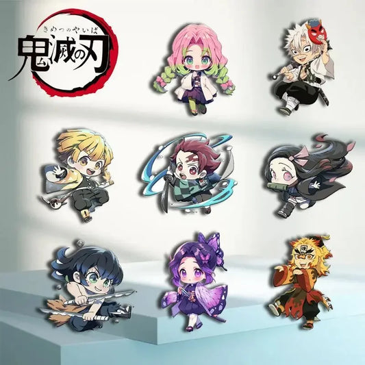 8 Pcs/Set Anime Demon Slayer Brooch Badge – Kimetsu No Yaiba Cartoon Pins Acrylic DIY Decoration