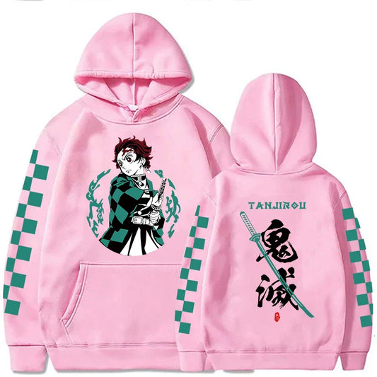 Demon Slayer Japan Anime Plus Size Hoodie – Tanjiro Kamado Unisex Sweatshirt