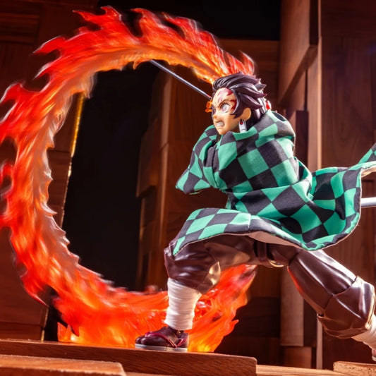 Demon Slayer SHF Kamado Tanjirou Handmade Kimono – 1/12 Scale Outfit with Built-in Iron Wire