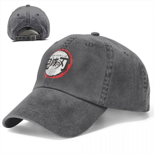 Demon Slayer Anime Baseball Caps – Fashion Distressed Washed Cap for Men & Women