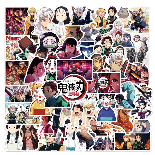 50PCS Demon Slayer Kimetsu no Yaiba: Yuukaku-hen Anime Cartoon Stickers – Car, Luggage & Laptop Decals