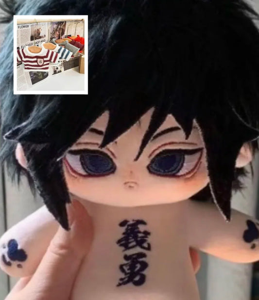 Stuffed 20cm Anime Demon Slayer Tomioka Giyuu Plush Doll – Dress-Up Cotton Toy for Kids