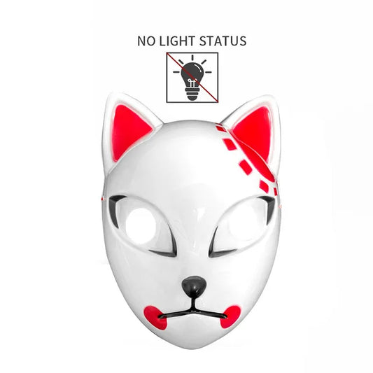 2024 Halloween Neon Mask Cosplay – Japanese Anime Demon Slayer LED Mask