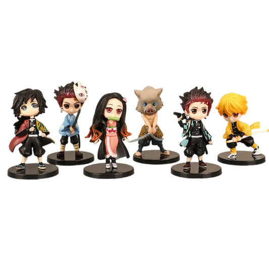 6Pcs Set Demon Slayer Mini Figures – 7cm Cute Edition PVC Dolls