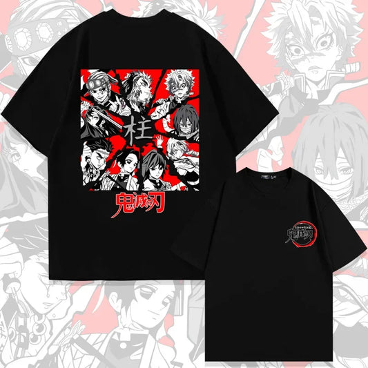Demon Slayer Animation Derivatives Kamado Tanjirou T-Shirt – Men’s 2025 Summer Fashion Casual Oversized Streetwear