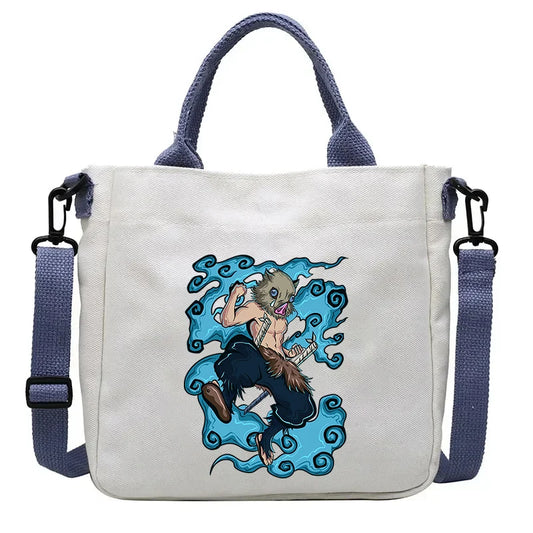 Japanese Anime Demon Slayer Kimetsu No Yaiba Canvas Bag – Large Capacity Crossbody Shoulder Bag