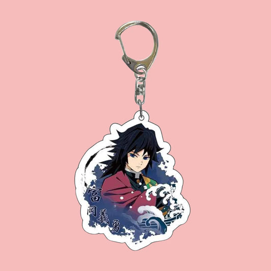 Anime Acrylic Keychain – Demon Slayer Cartoon Character Pendant for Bags & Keys