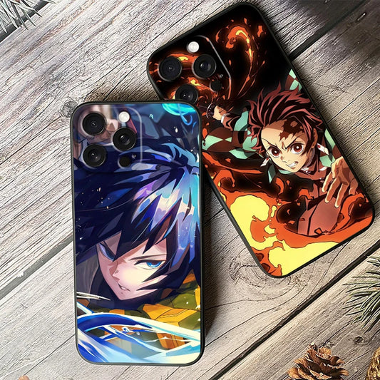 Anime Demon Slayer Phone Case – Compatible with Apple iPhone 16, 15, 14, 13, 12, 11, XS, XR, X Pro Max, Plus, Mini