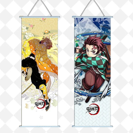 Bandai Demon Slayer Kamado Nezuko & Tanjirou Poster – Scroll Wallpaper Decoration (25x70cm)