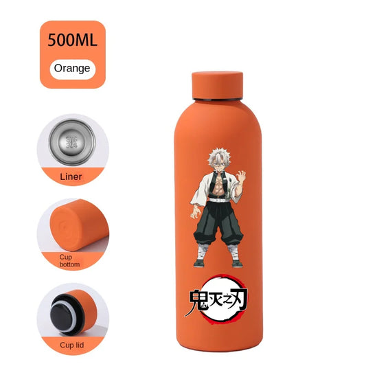 Anime Demon Slayer 500ml Multi-Color Insulated Water Cup – Portable Kids Sports Bottle