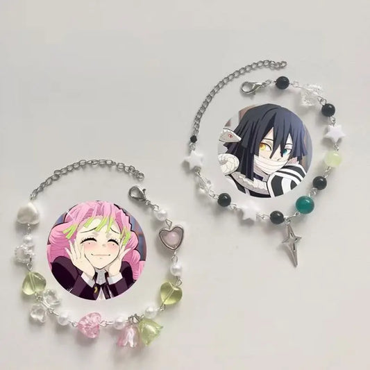 Obanai & Mitsuri Inspired Bracelet – Demon Slayer Couple-Themed Jewelry