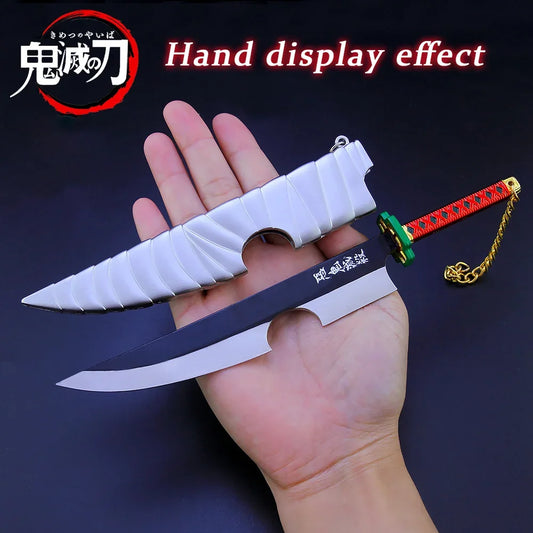 8.26-Inch Demon Slayer Uzui Tengen Nichirin Blade – Mini Metal Katana Model with Sheath