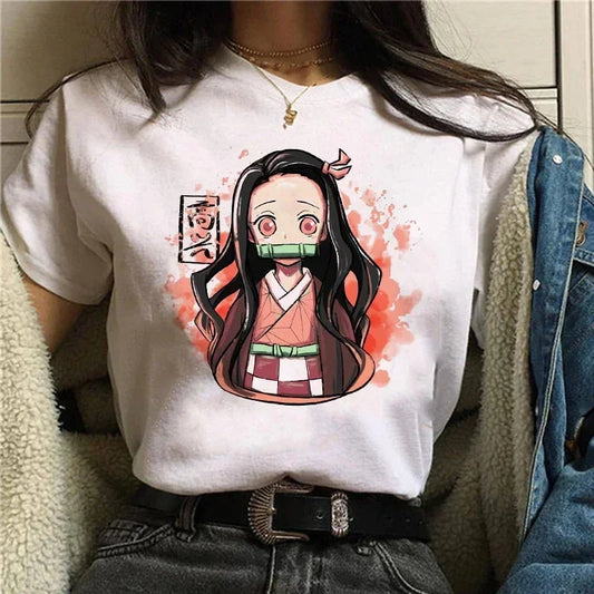 Demon Slayer T-Shirt for Women – Nezuko & Tanjirou Kamado Graphic Tee