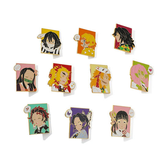 Anime Demon Slayer Brooch Badge – Rengoku Kyoujurou & Douma Enamel Pins