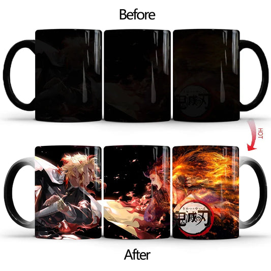 Demon Slayer Discoloration Mug – Kimetsu No Yaiba Heat Sensitive Color Changing Ceramic Cup