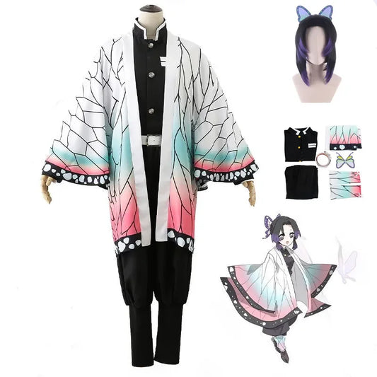 Bilibili Demon Slayer Kochou Kanae Cosplay Costume – Adult Anime Kimetsu No Yaiba Shinobu Kochou Halloween Clothes