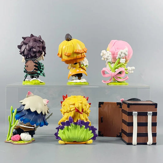 9cm Demon Slayer Model Figures – Tanjiro, Nezuko, Zenitsu, Kyojuro & Kanroji