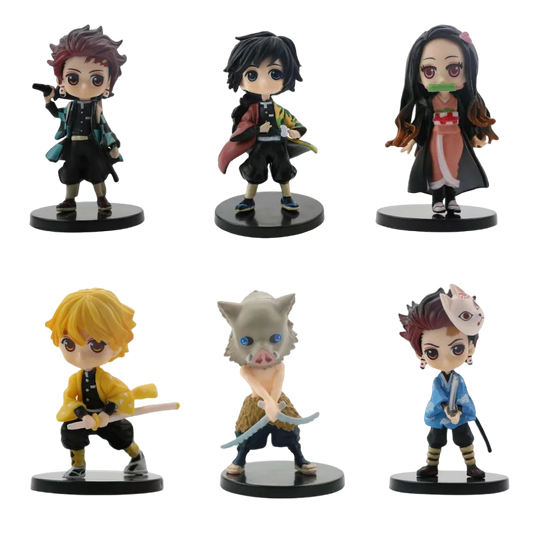 6Pcs Set Demon Slayer Mini Figures – 7cm Cute Edition PVC Dolls