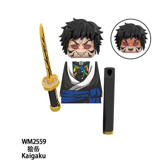 Japan Anime Demon Slayer Mini Action Figures Blocks – Akaza, Rui, Iguro Obanai, Tanjirou, Nezuko & Zenitsu