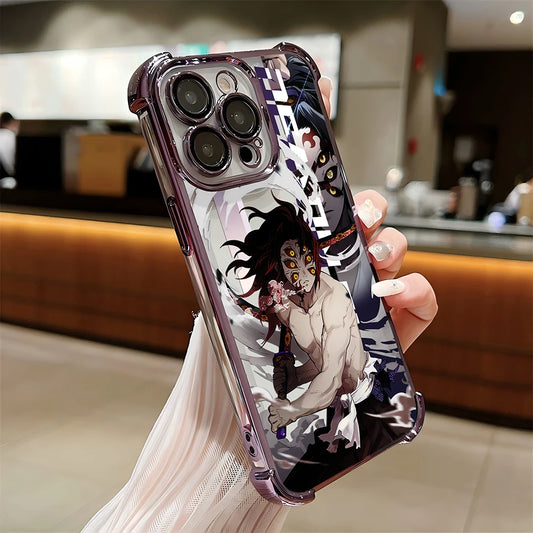 Anime Demon Slayer Plating Case – For Samsung S25, S24, S23, S22, S21, S20 FE, Note20 Plus Ultra | 4G & 5G Anti-Fall Airbag Back Cover
