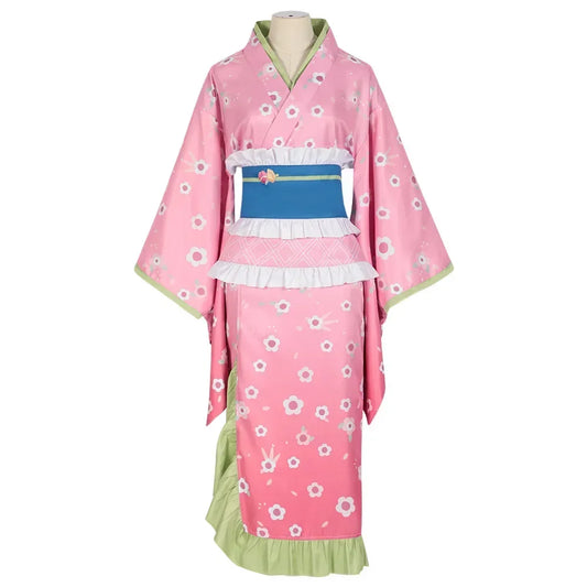 New Fashion Kanroji Mitsuri Cosplay Costume – Pink Kimono Dress for Women