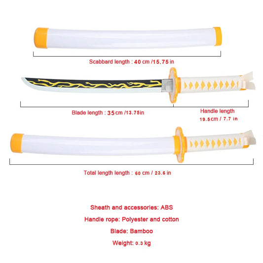 Demon Slayer Katana Cosplay Weapons – Zenitsu, Kyoujurou & Tanjirou 60cm Toy Swords