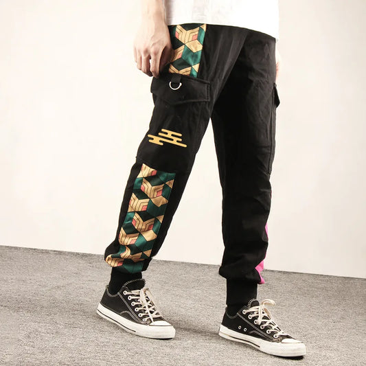 Summer Tanjiro Kamado Cargo Jogger Pants – Anime Casual Sweatpants for Running & Hip Hop