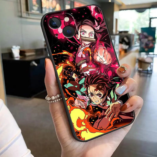 Tanjiro & Nezuko Demon Slayer Phone Case – Compatible with Apple iPhone 16, 15, 14, 13, 12, 11 Pro, XS Max, Mini, X, SE, 8, 7 Plus