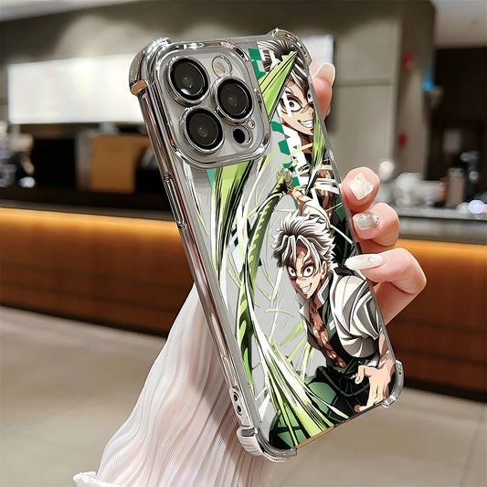 Anime Demon Slayer Plating Case – For Samsung S25, S24, S23, S22, S21, S20 FE, Note20 Plus Ultra | 4G & 5G Anti-Fall Airbag Back Cover