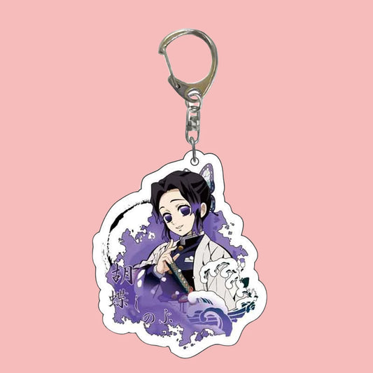 Anime Acrylic Keychain – Demon Slayer Cartoon Character Pendant for Bags & Keys