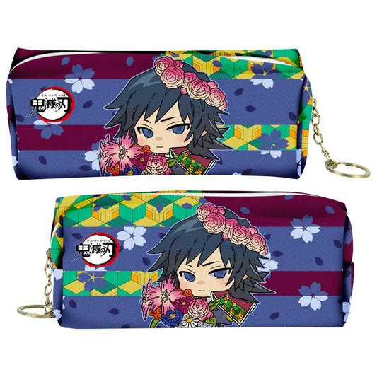 Demon Slayer Cartoon Animation Peripheral Pencil Case – Stationery Box & Coin Purse with PU Zipper