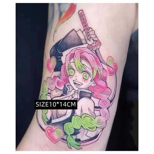 Demon Slayer Temporary Tattoos – Kanroji Mitsuri Waterproof Anime Body Art Stickers