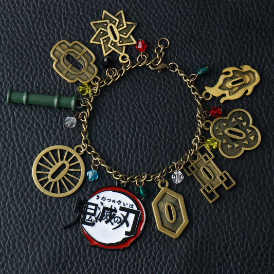 Anime Demon Slayer Charm Bracelet – Kamado Tanjirou Figure Bangle for Men & Women