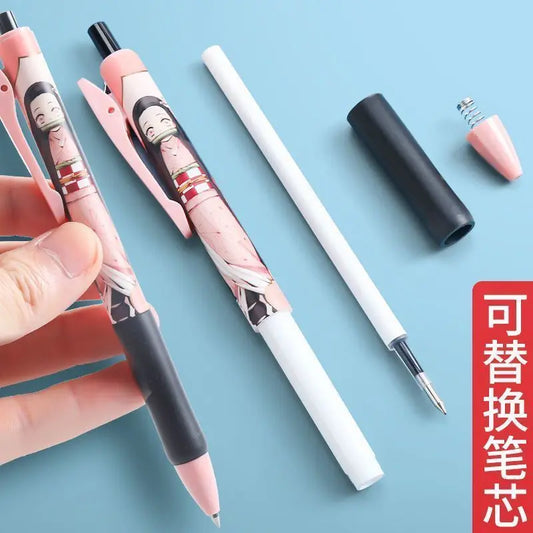Demon Slayer Cute Personality Gel Pen – High-Value Quick-Drying Press-Type Plastic Pen