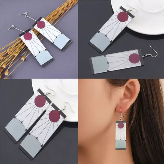 Anime Demon Slayer Charm Earrings – Sun Goddess Tanjiro Personality Wild Ear Clips