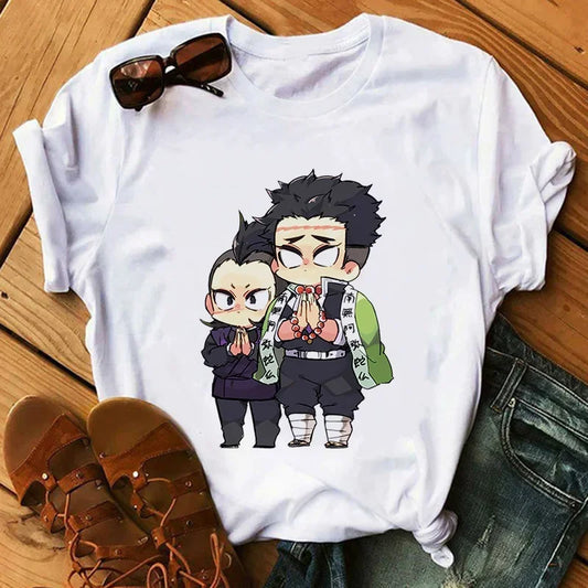 Kimetsu No Yaiba Kamado Nezuko Graphic Print T-Shirt – Women’s Harajuku Aesthetic White Top