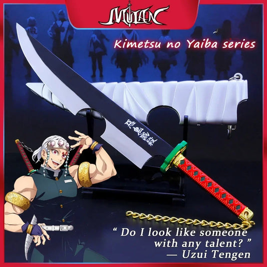 8.26-Inch Demon Slayer Uzui Tengen Nichirin Blade – Mini Metal Katana Model with Sheath