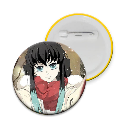 58mm Anime Muichiro Tokito Soft Button Pin – Demon Slayer Cartoon Brooch