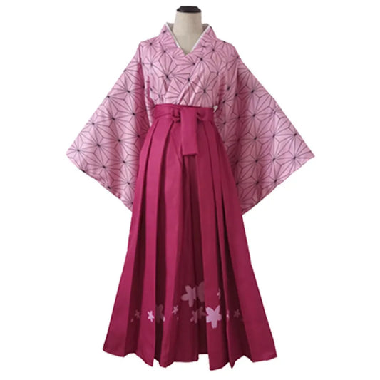 Kamado Tanjirou, Nezuko, Kochou Shinobu, Tomioka Giyuu, Kanroji Mitsuri & Tsuyuri Kanao Cosplay Costume Kimono Dress – Anime Suit