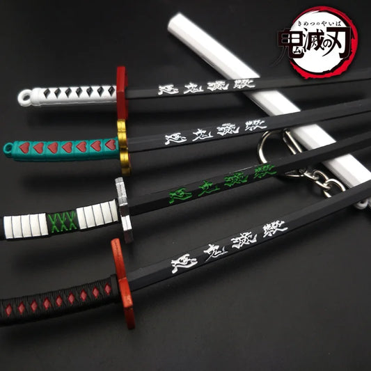 Alloy Demon Slayer Mini Katana Sword Keychain – Anime Kimetsu No Yaiba Samurai Sword Decoration