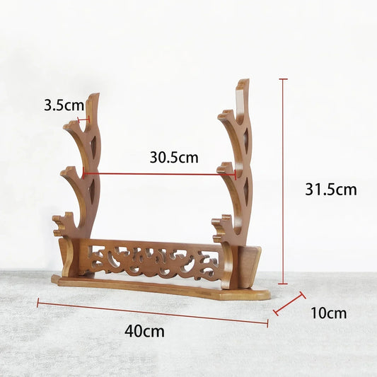 Dragon Katana Stand Holder – Wooden Sword Display Rack for Katana & Demon Slayer Sabres